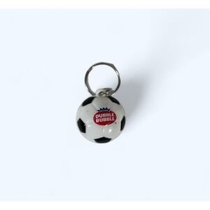 Dubble Bubble Logo Bubble Gum Plastic Soccer Ball Keychain Backpack Charm Vtg